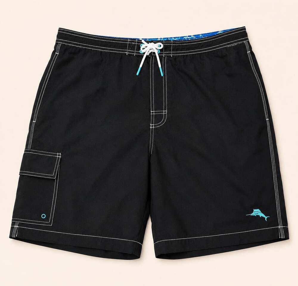 Tommy Bahama Black Swim Trunks Board Shorts XXL Surf Beach